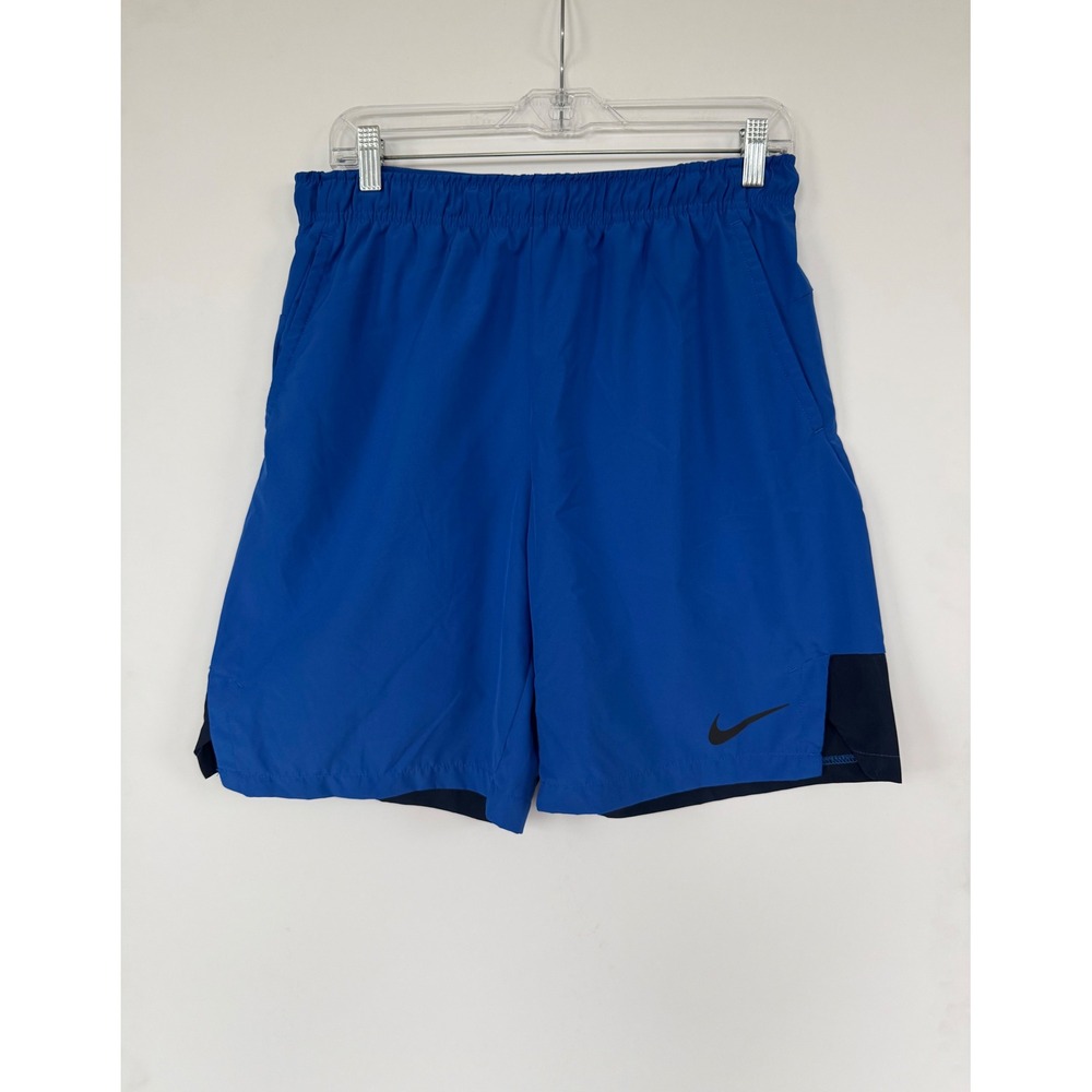 Nike Mens Dri-FIT Training Shorts Blue Black Size Medium Athletic Performance